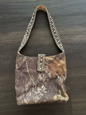 Vintage Y2K Camo Studded Western Shoulder Bag Purse
